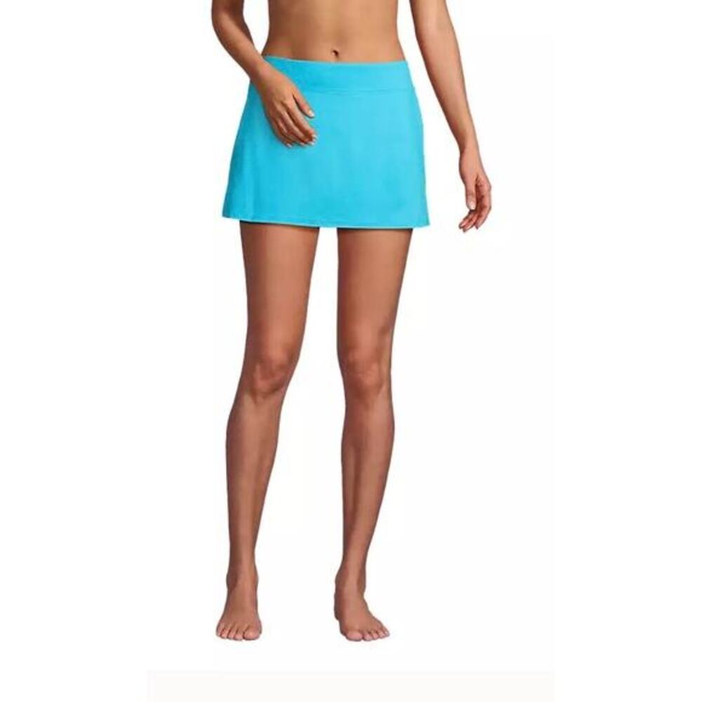 Lands' End New Resistant Swim Skirt 14 inch Turquoise Blue Size 10